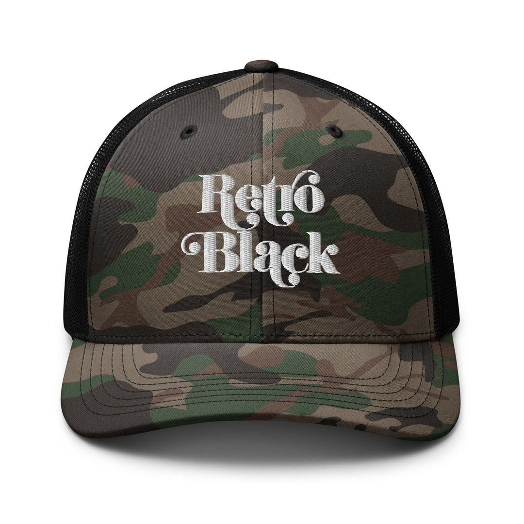 Retro Black Camouflage trucker hat - Retro Black