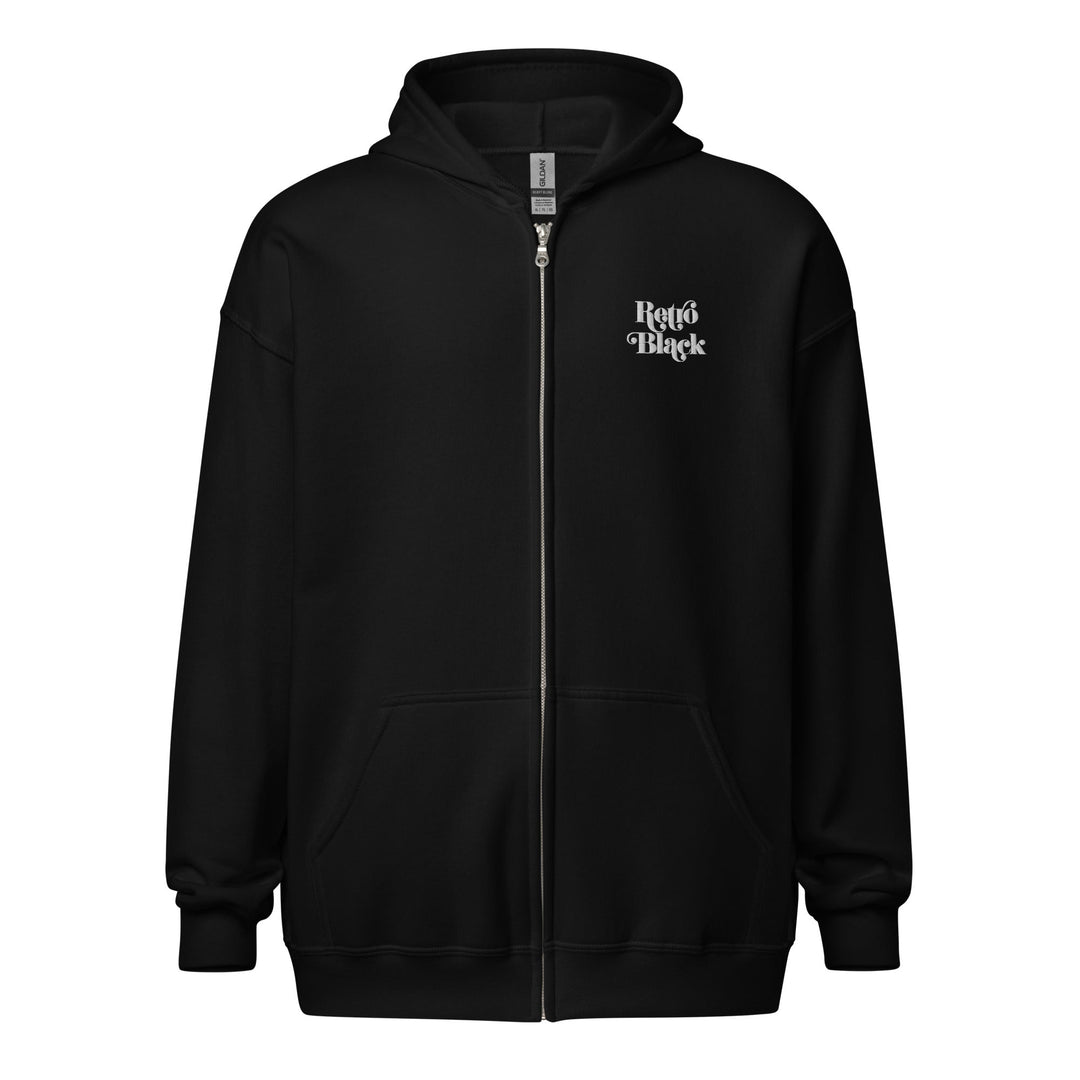 Retro Black Unisex heavy blend zip hoodie - Retro Black