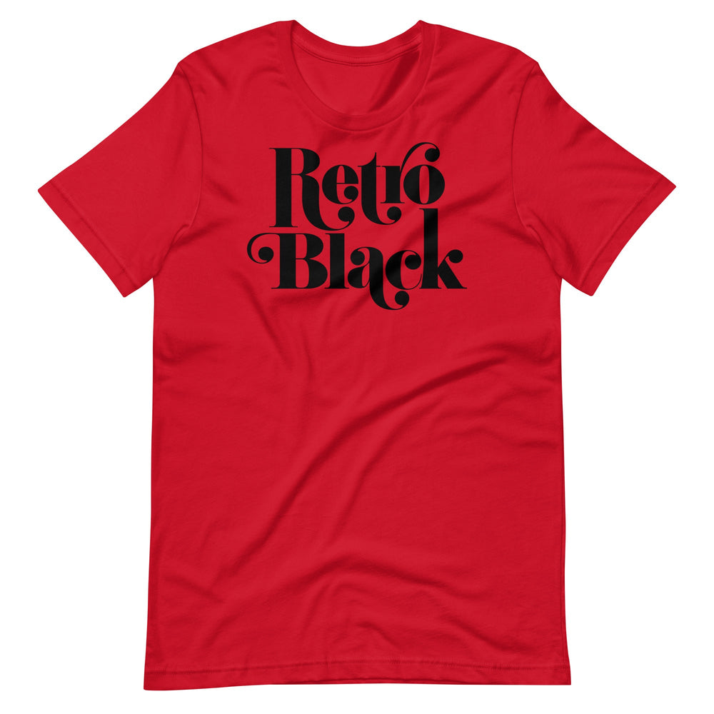 Retro Black worded logo men's t-shirt, front view