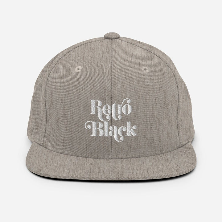 Retro Black Worded Logo Snapback Hat - Retro Black