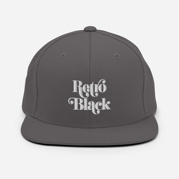 Retro Black Worded Logo Snapback Hat - Retro Black