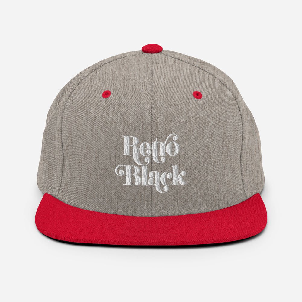 Retro Black Worded Logo Snapback Hat - Retro Black