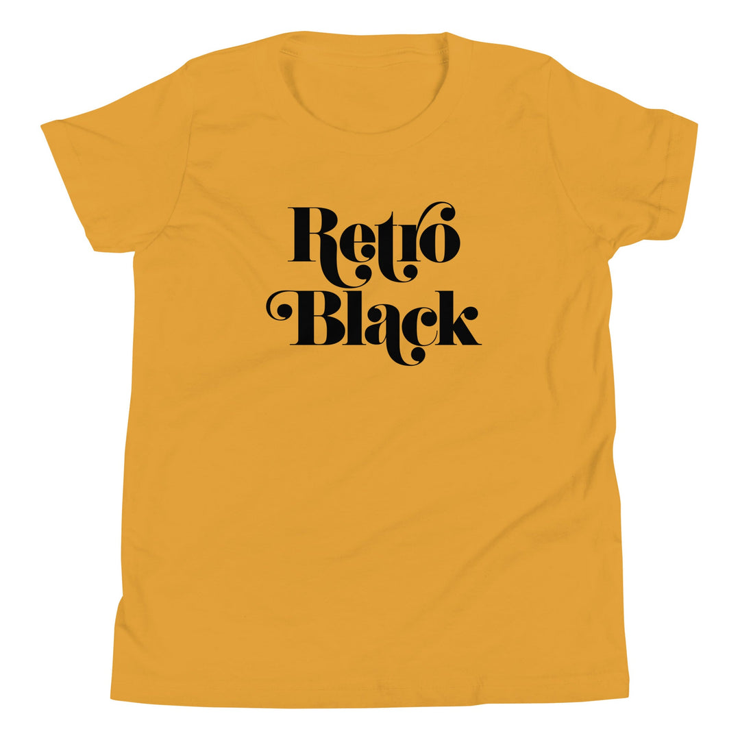 Retro Black Youth Short Sleeve T-Shirt - Retro Black