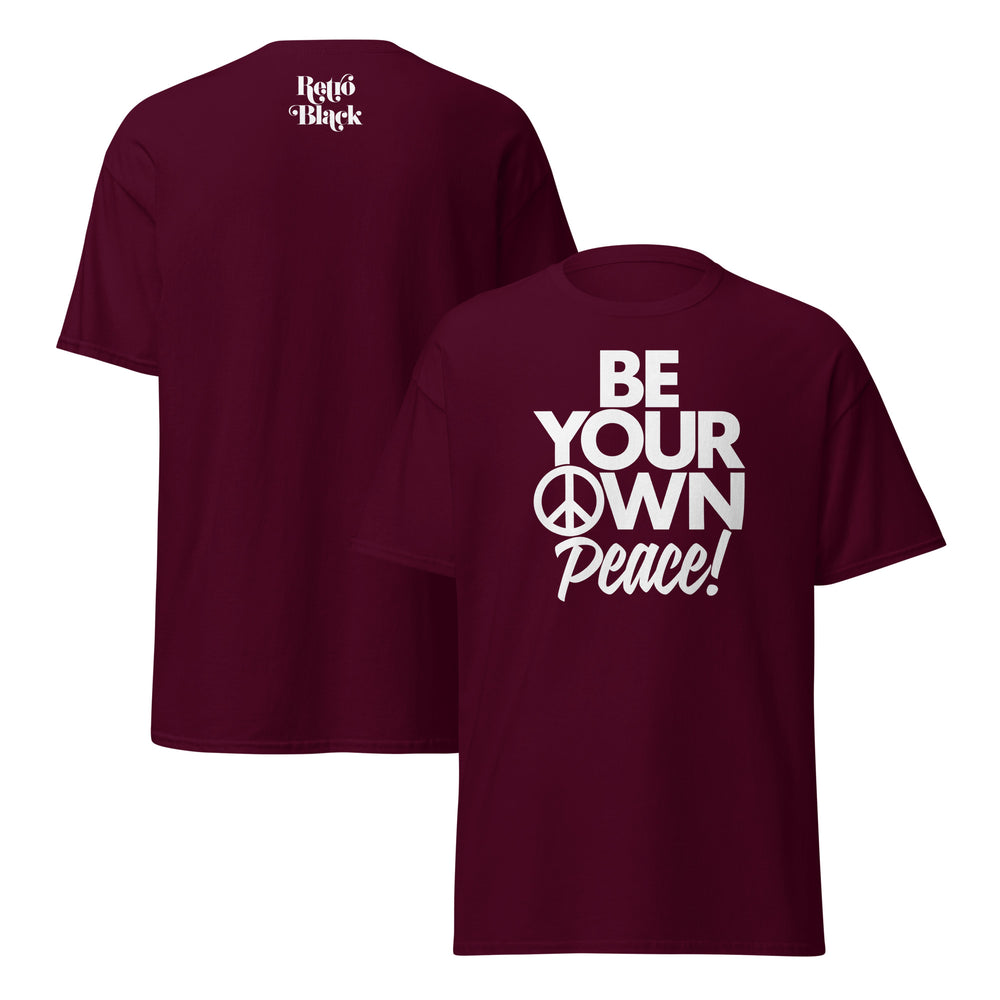 Retro Black Be Your Own Peace men's classic tee, front view