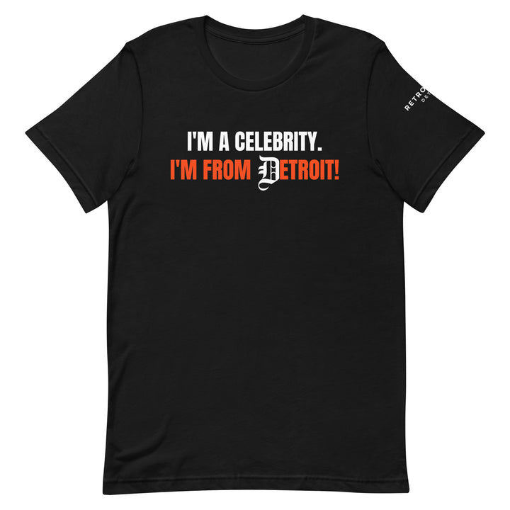 Retro Black I'm From Detroit unisex t-shirt in black, front view